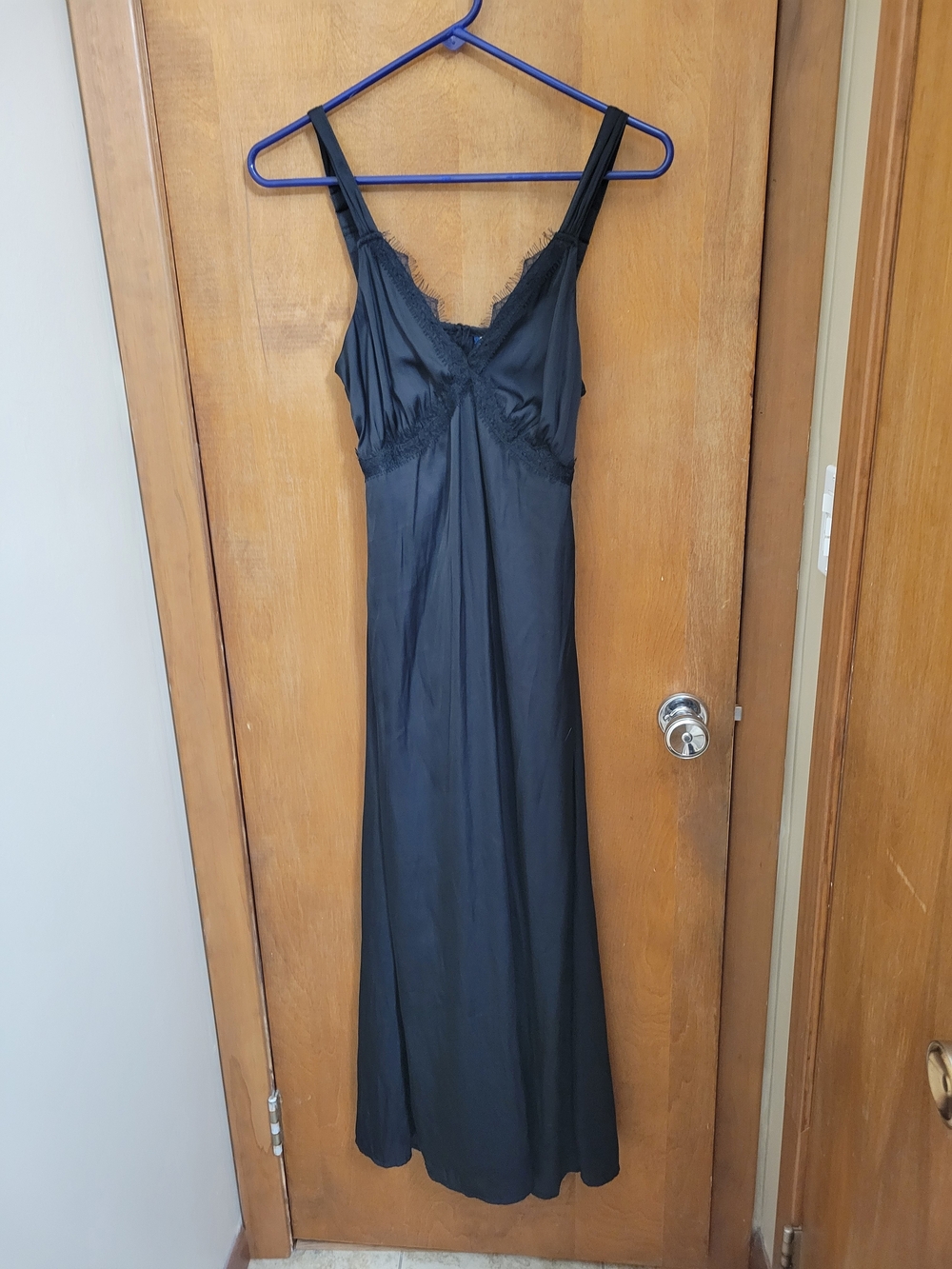 Old Navy Black Lace-Trim Slip Dress